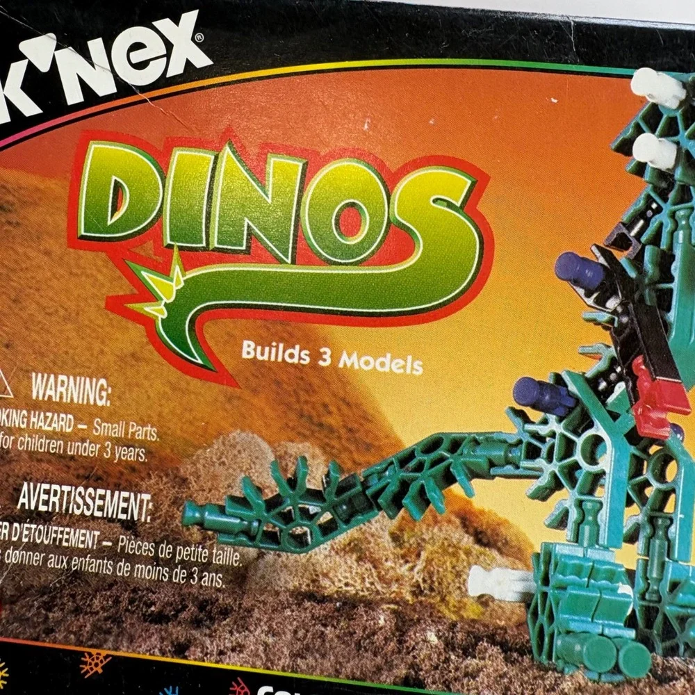 KNEX Dinos Building Set 10405 Vintage 1998 66 Pieces 3-in-1 Dinosaur Models